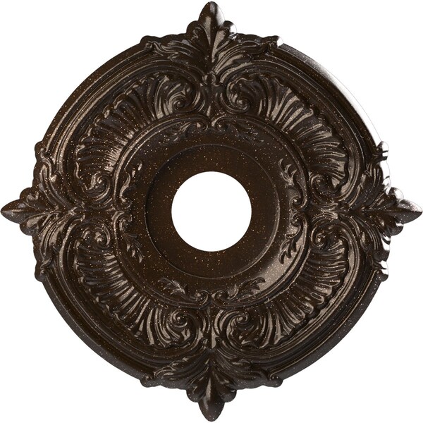 Ekena Millwork Attica PVC Medallion (Canopies up to 5 5/8"), 16"OD x 3 1/2"ID x 1"P, Textured Metallic Mystic Brown CMP16ATAMB - main
